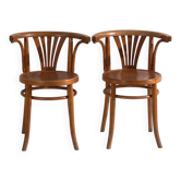 Pair of vintage bentwood chairs in Thonet style – Hungary, circa 1960 #1