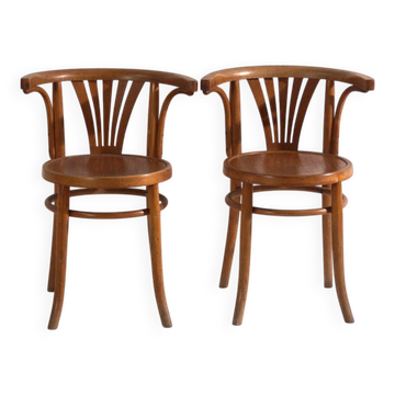 Pair of vintage bentwood chairs in Thonet style – Hungary, circa 1960 #1
