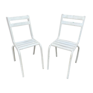 paire de chaises bistrot - metal