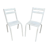 Paire de chaises bistrot de terrasse 1960 metal