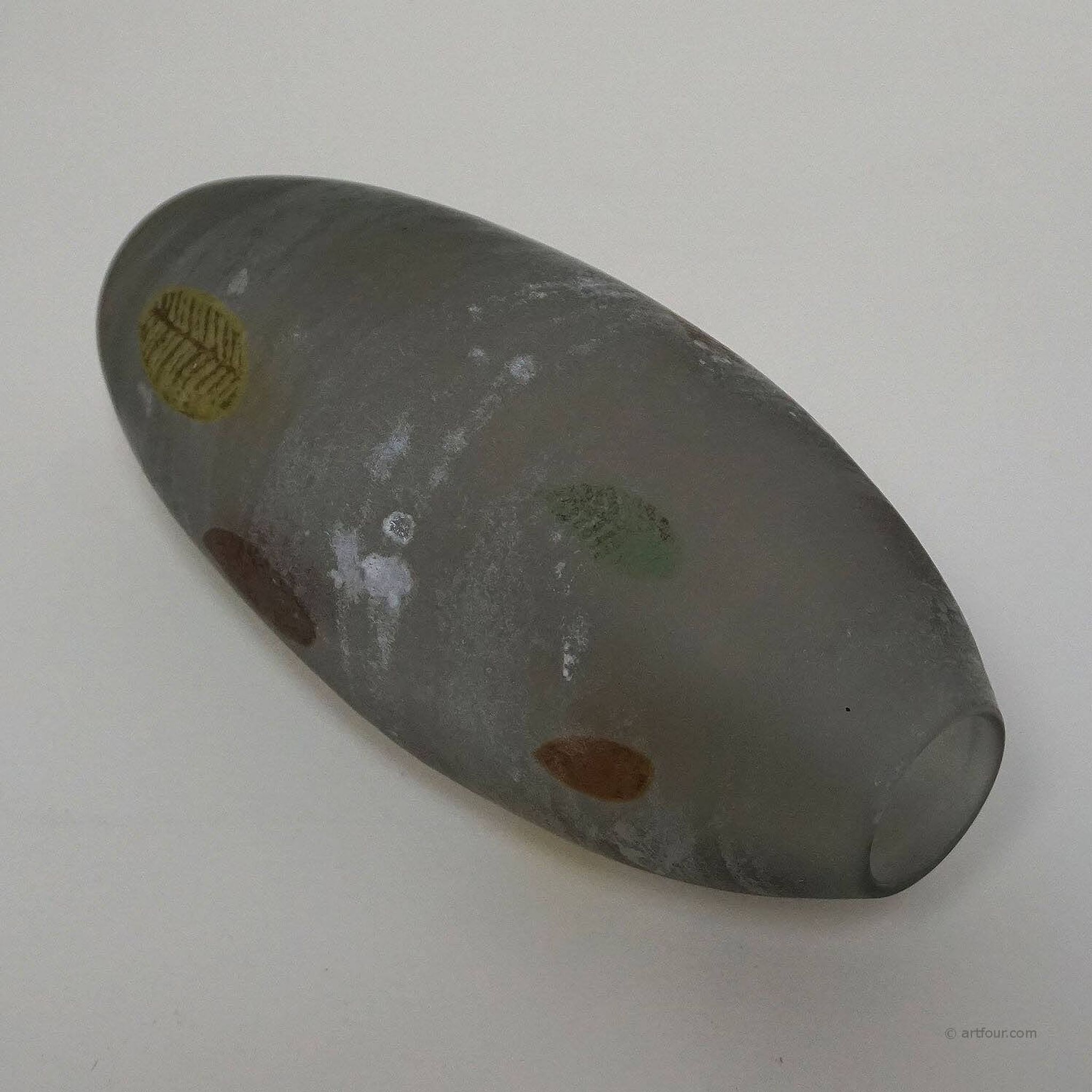 Glass vase 'A Scavo' by Gino Cenedese with autumn leaves