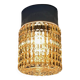 Old wall light in amber glass and plastic fixing base 1970