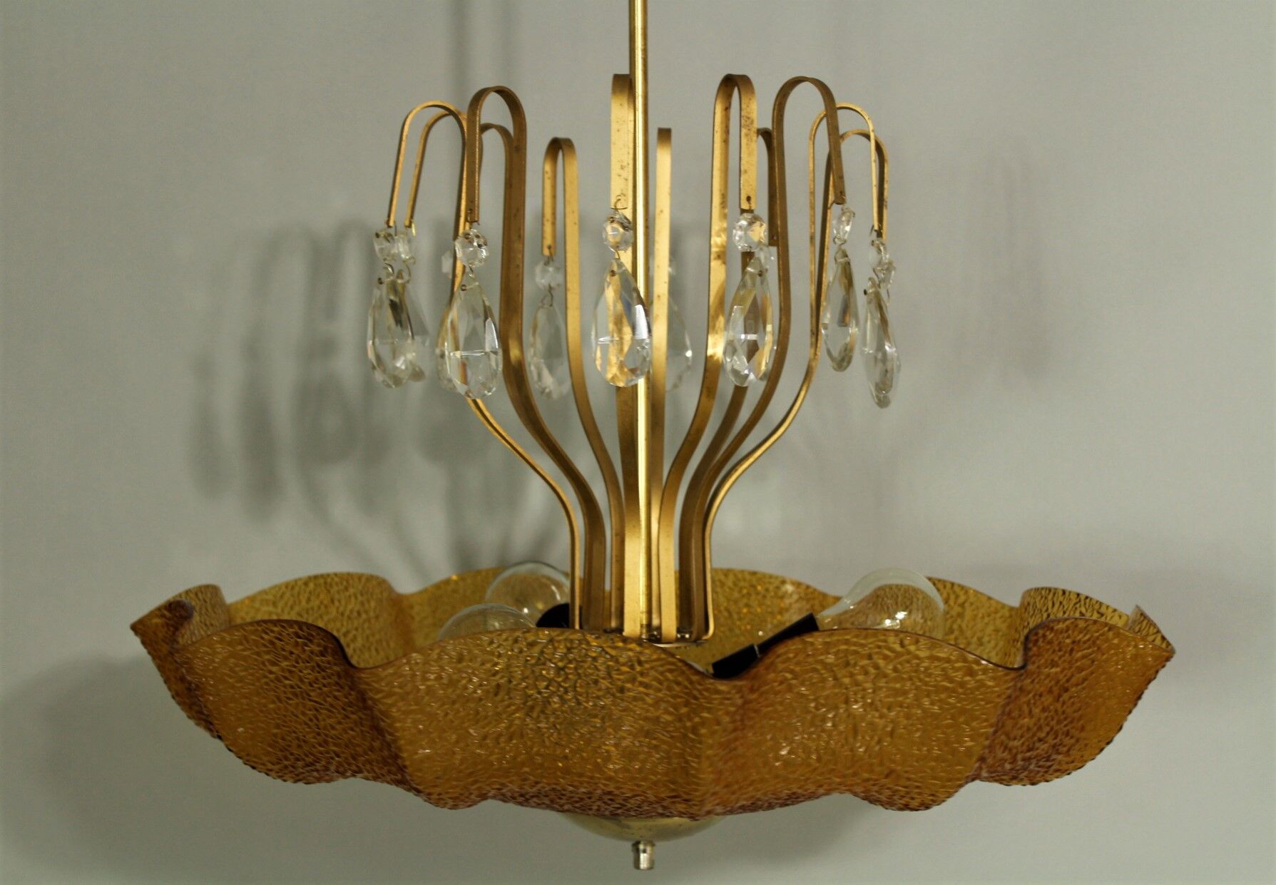 Fountain pendant light from Kamenický Šenov, 1970s