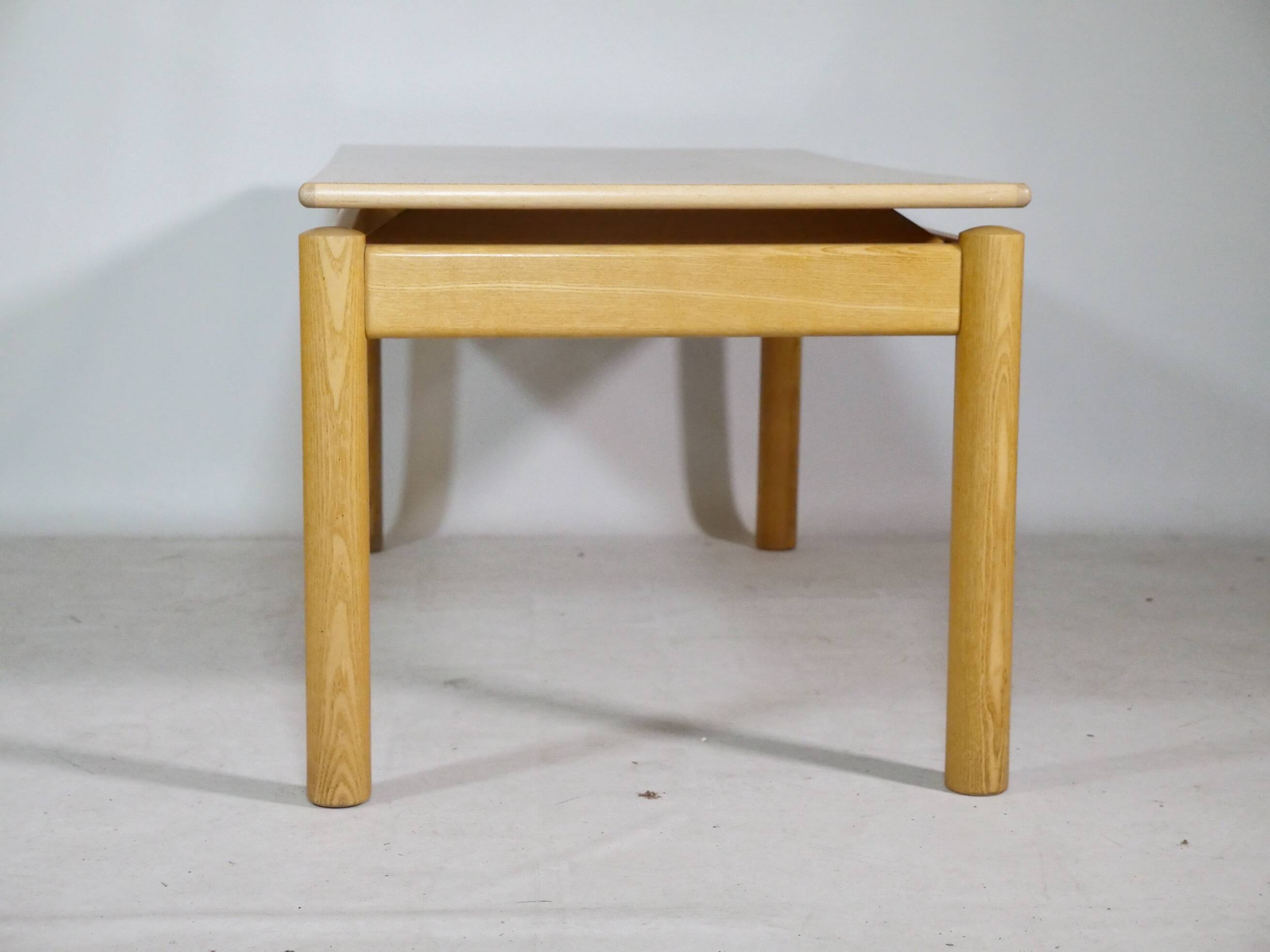 Minimalist Ash wood coffee table, 1970s