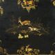Table pliante Napoléon III en bois laqué noir et décor doré, XIXe siècle