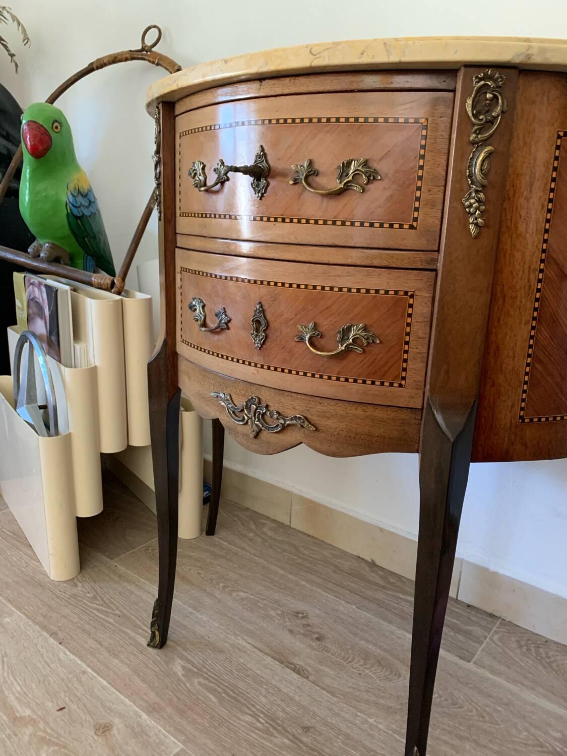 Small Louis XV style half-moon chest of drawers