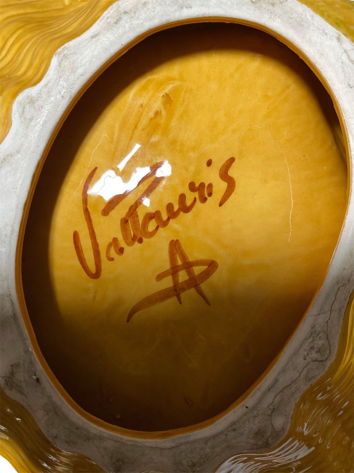 Vintage Vallauris Ceramic Shell Plate – Olive Decor – Year