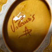 Plat Coquille Vintage en Céramique de Vallauris – Décor Olives – Année