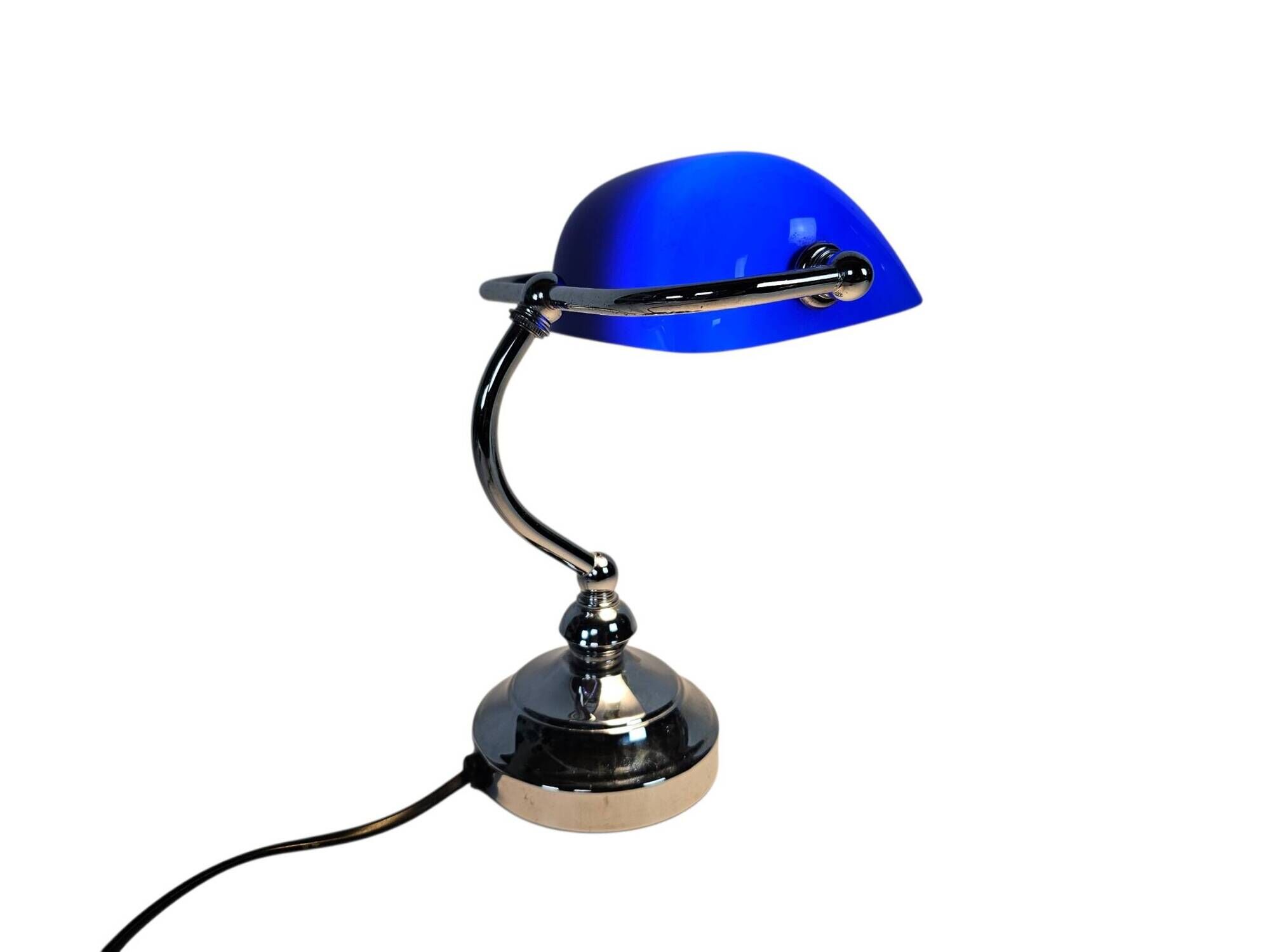 Banker's lamp - Tiffany style - metal - opaline - 1990s
