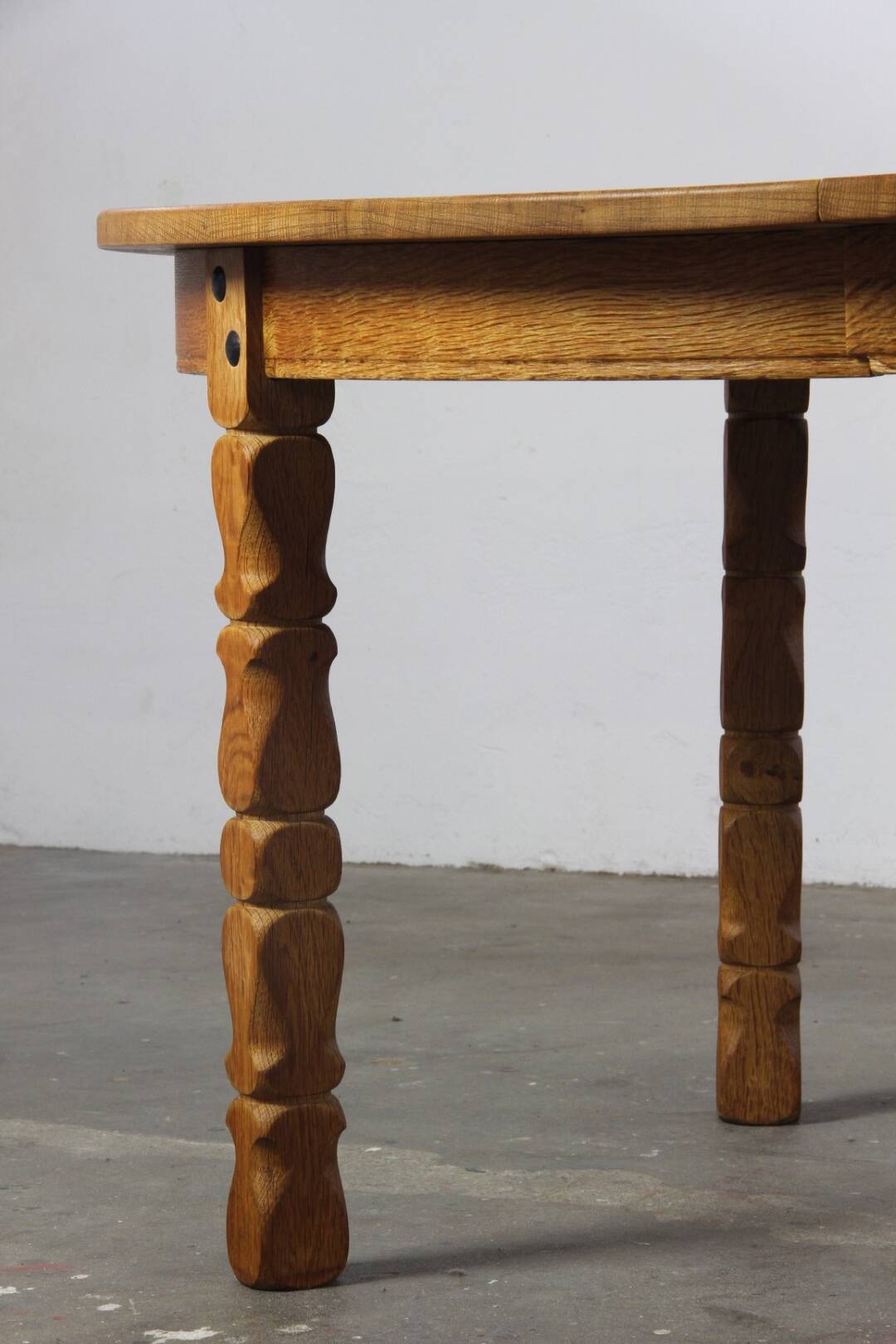 Vintage Oval Danish Oak Dining Room Table, H. Kjærnulf style, 1960s