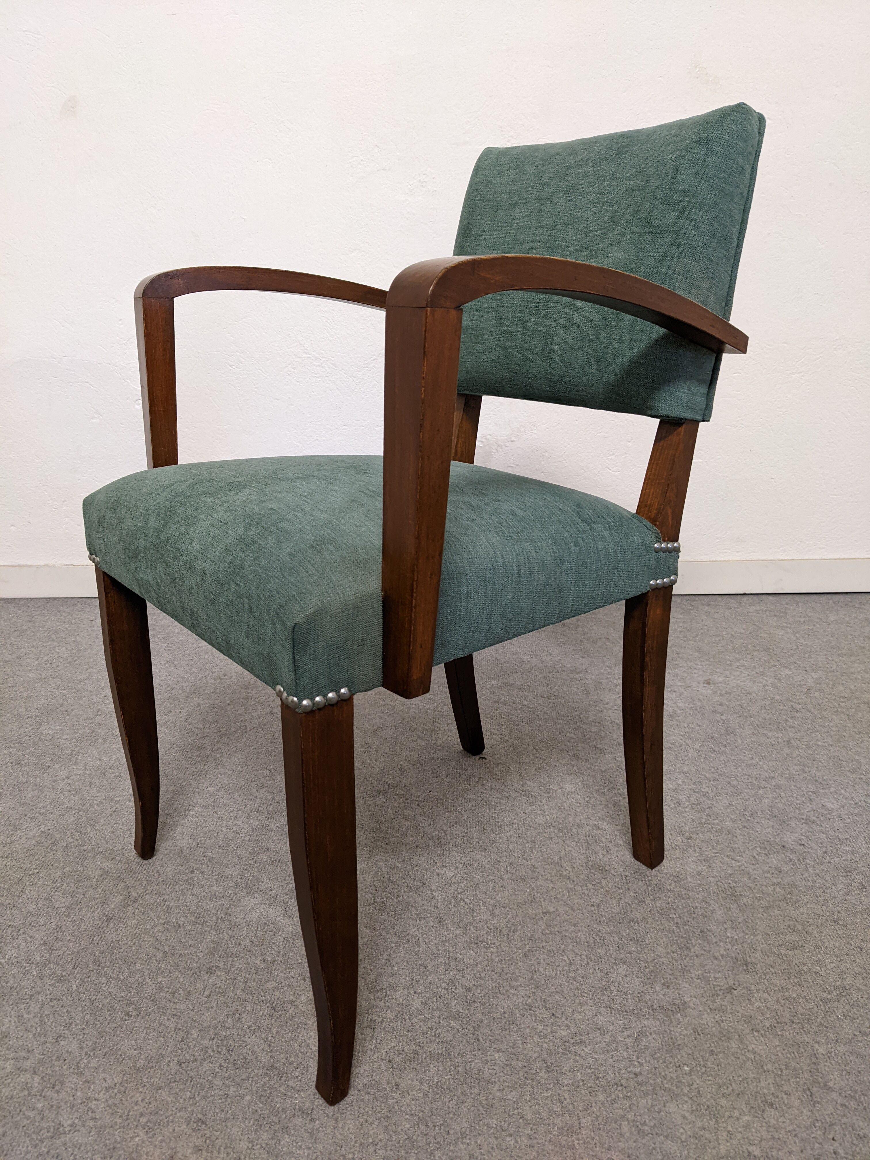Pair of art deco style bridge armchairs