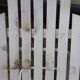 Pair of iron and old wood garden chairs