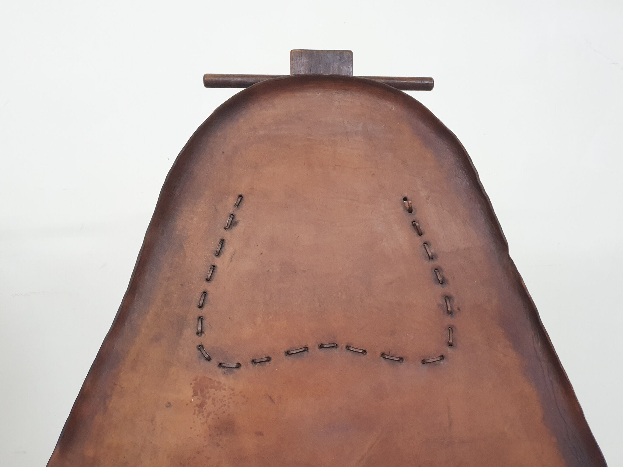 Set of two saddle leather lounge chairs, Brazil, 1960's