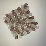 Venetian chandelier in pink and colorless Murano glass, Venini circa 1950