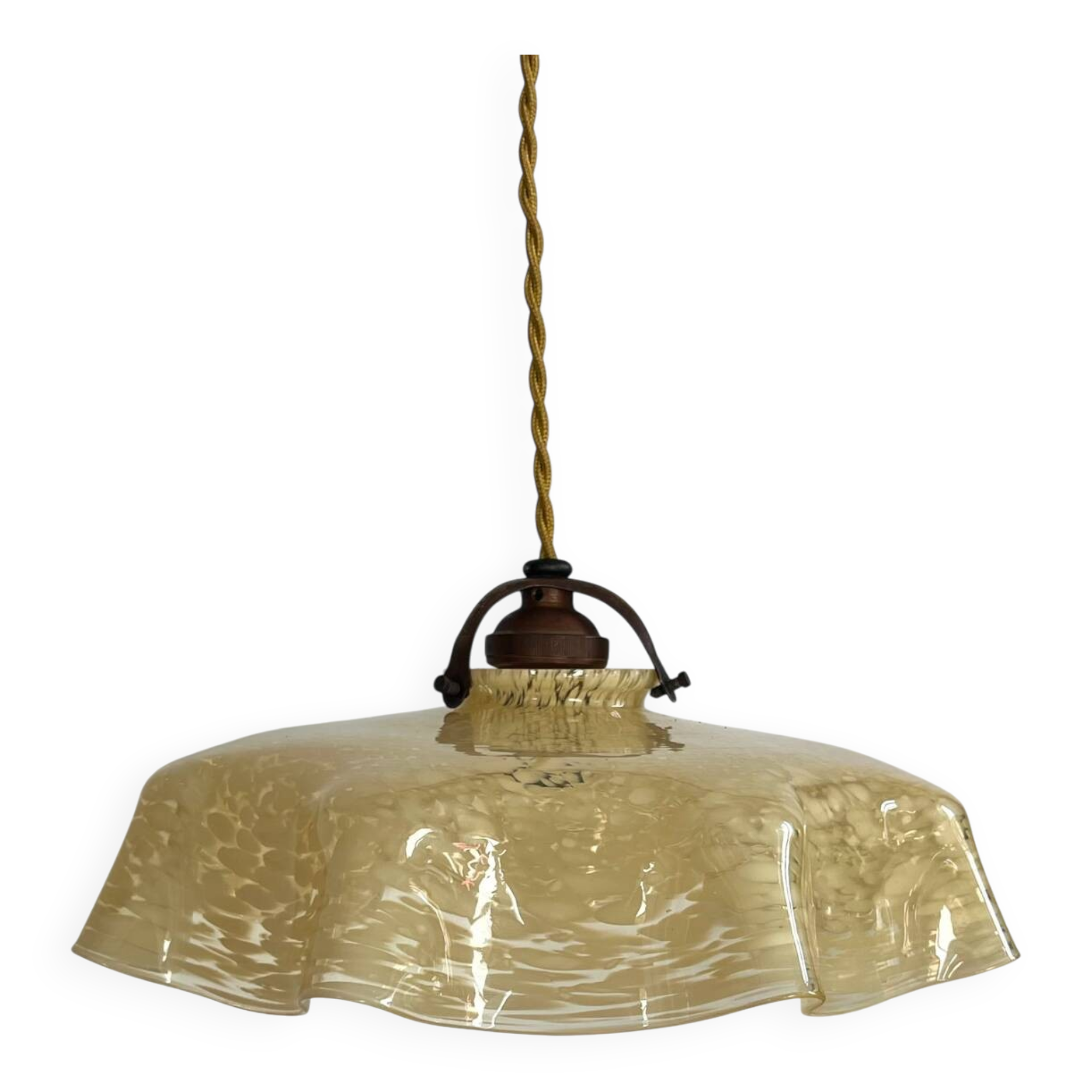 Clichy yellow opaline pendant light
