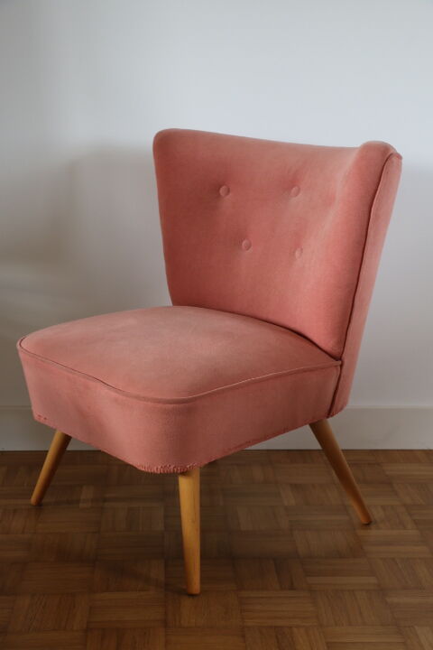 Fauteuil cocktail rose poudré