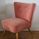 Fauteuil cocktail rose poudré