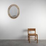 Mid-century gilt oval Mirror by Deknudt, Belgium 1980s