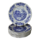 8 vintage Sarreguemines flat plates, Castle model