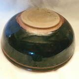 Blue glazed terracotta bowl