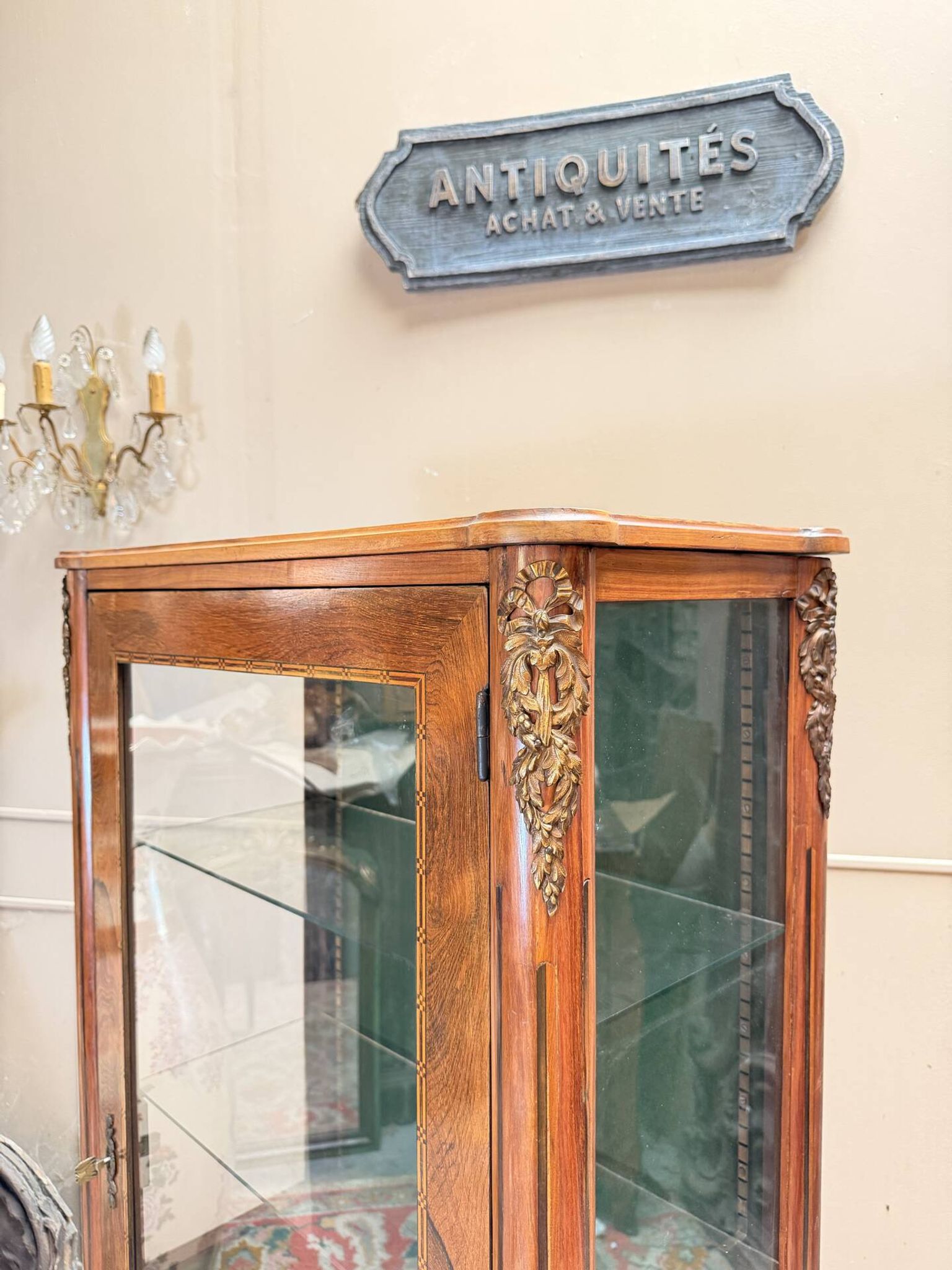 ROSEWOOD DISPLAY CABINET IN LOUIS XVI STYLE, 19TH CENTURY