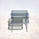 Vintage nesting coffee tables in chrome and smoked glass