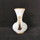 white and gold Clichy glass vase