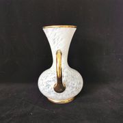 vase en verre de clichy blanc et doré