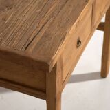Table basse ancienne en bois massif (vers 1870)