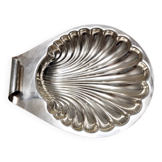 Postmodern Lino Sabattini Silver-Plated Brass Shell Vide-Poche, Italy