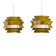Brass-coloured metal pendant Trava lamps by Carl Thore, Sweden from Granhaga Metallindustri, 1960s, set of 2