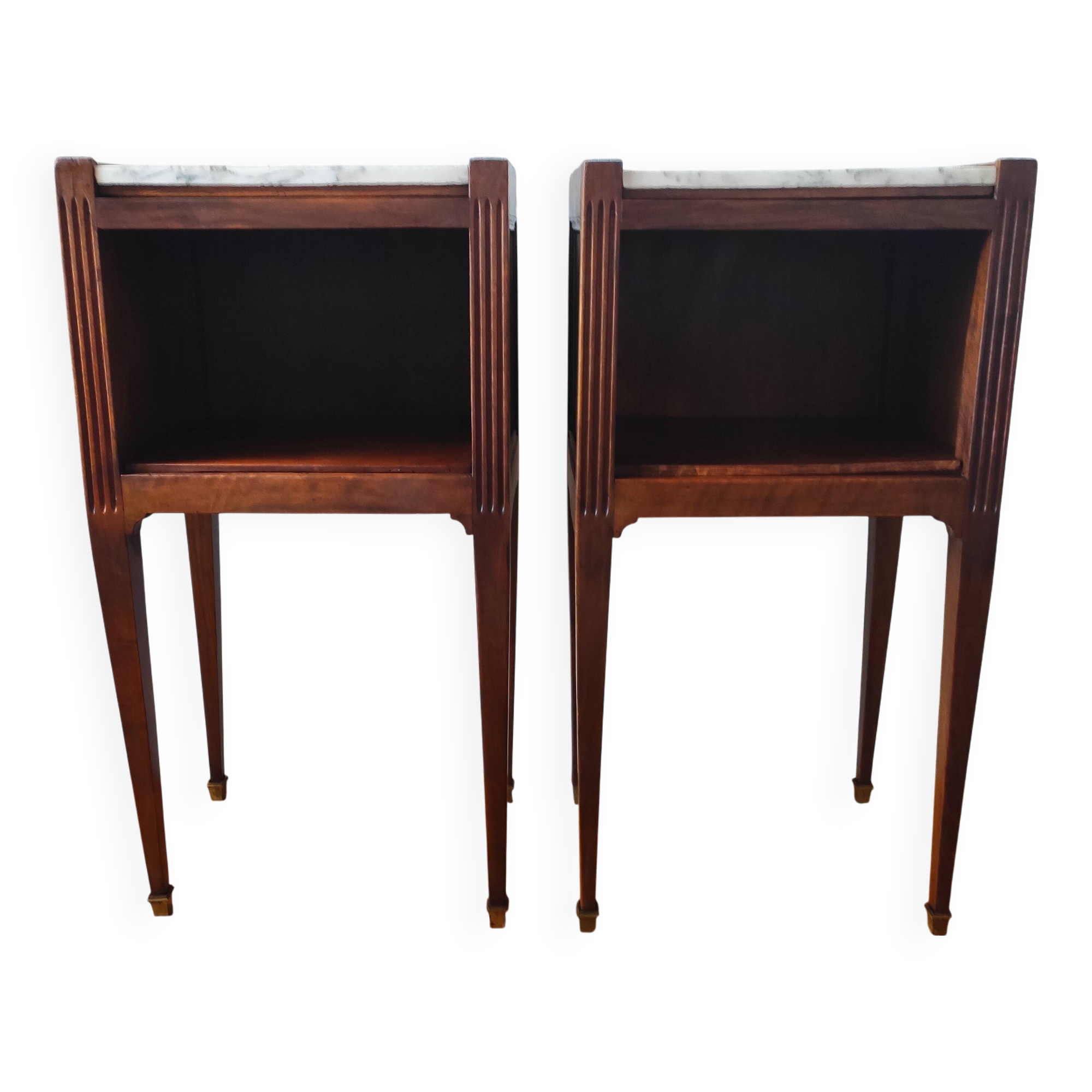 Antique pair of Directoire style bedside tables
