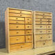Pair of watchmaker's layettes in natural wood circa 1880-1900