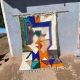 Handmade Colourful Moroccan Wool Rug – Authentic Berber Art & Vibrant Design