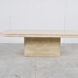 Vintage travertine coffee table, 1970s