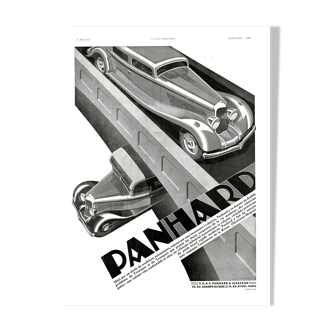 Affiche vintage années 30 Panhard Auto