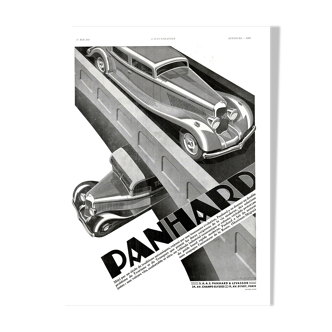 Vintage poster 30s Panhard Auto
