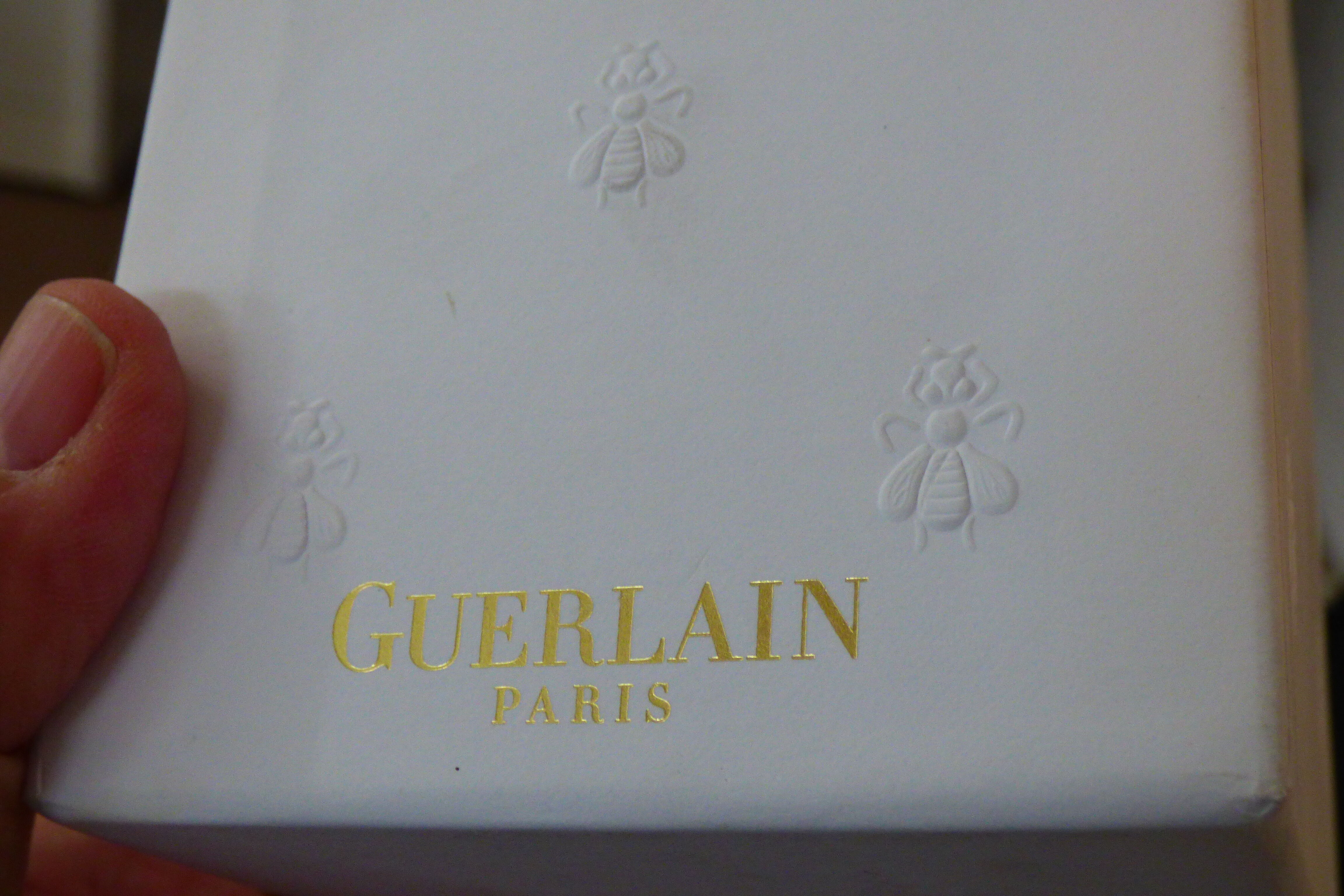 Guerlain empty bottle with golden bees with fine gold