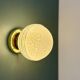 Vintage glass globe wall or ceiling light in white and gold from Clichy.