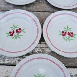 Set of 5 flower patterned dessert plates