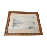 Pastel landscape signed ambroise 1914