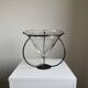 Vintage Modernist Large Clear Glass Vase/Decorative Piece With Metal