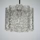 Mid-Century pendant in Murano glass elements and chrome. Italy 1960s