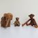 Set of 3 1960s Kay Bojesen Vintage Wooden Toy Monkey Elephant Bear Danish