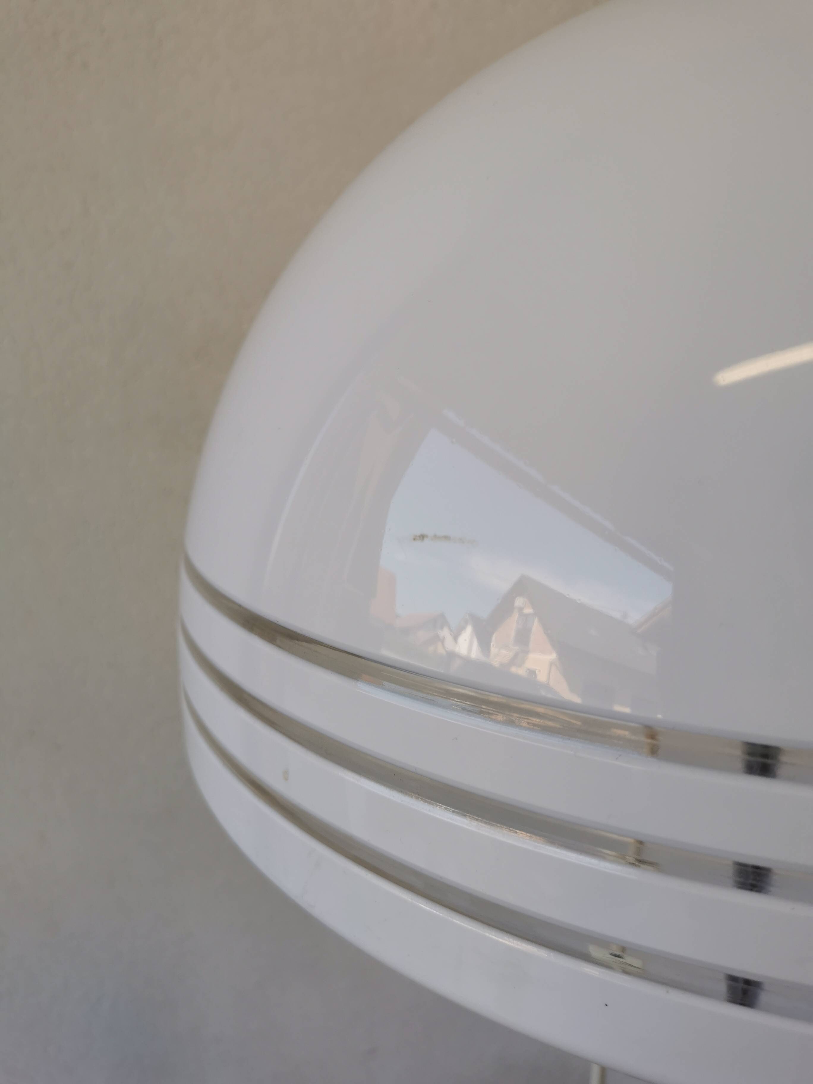 Vintage 1970s Mushroom Floor Lamp: Chrome & White Plastic, Retro Lighting