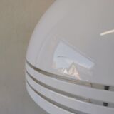 Vintage 1970s Mushroom Floor Lamp: Chrome & White Plastic, Retro Lighting