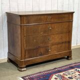 Late 19th century Louis Philippe chest of drawers in walnut and fir