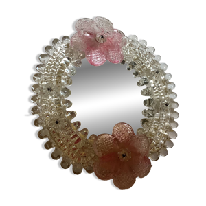 Petit miroir fleurs Murano
