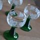 6 verres gravés Roemer sur pied torsadé