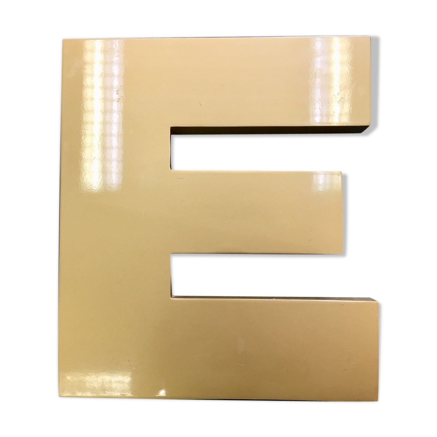 Golden sign letter E
